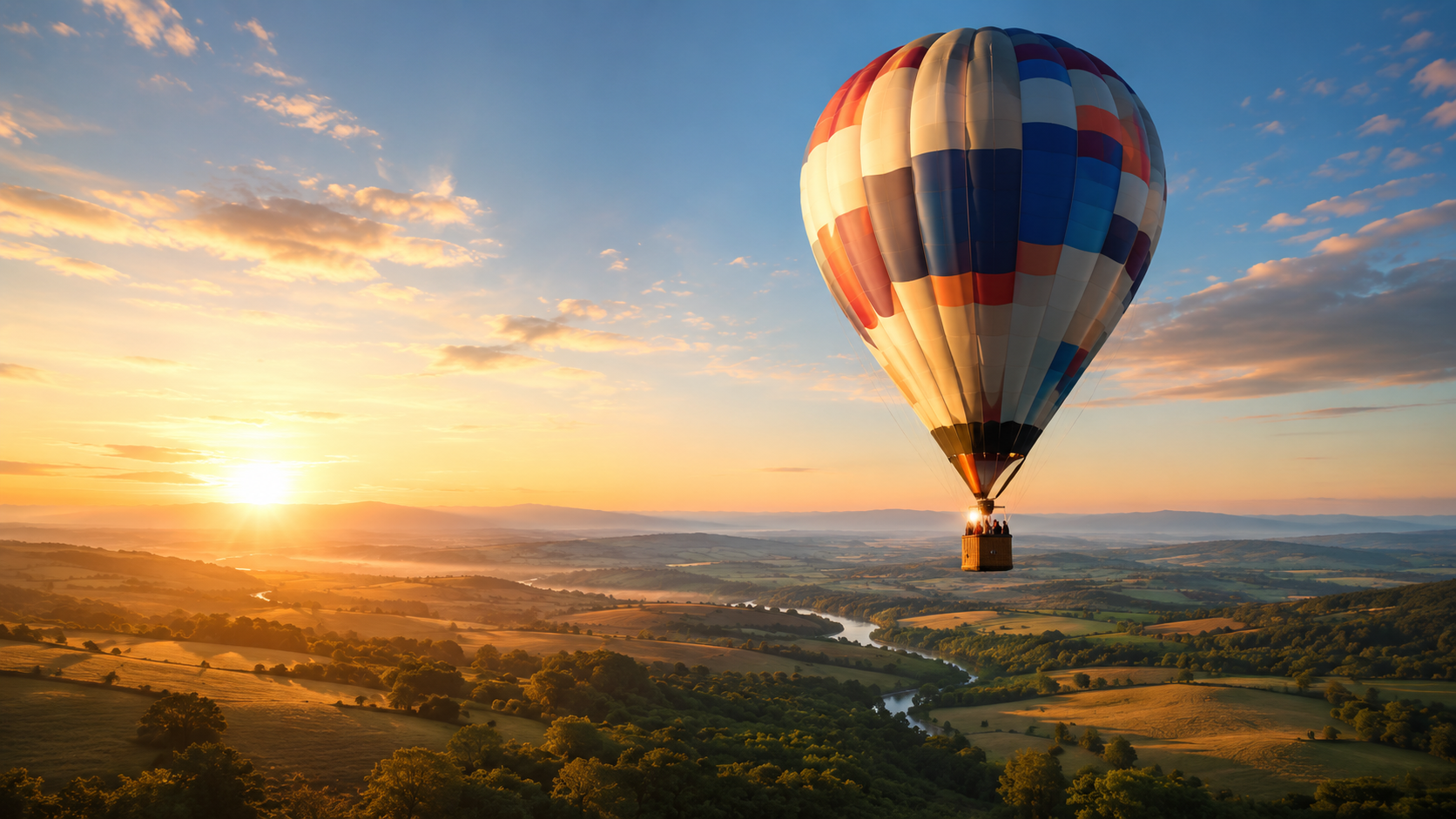 Montgolfière au coucher du soleil pour AERORESA